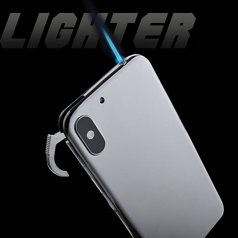 Lighter cell phone model 1:1 inflatable windproof blue flame