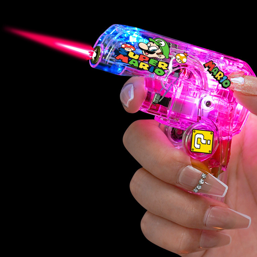 Rotating Glowing Gyro Folding Windproof Creative Transparent Lighter