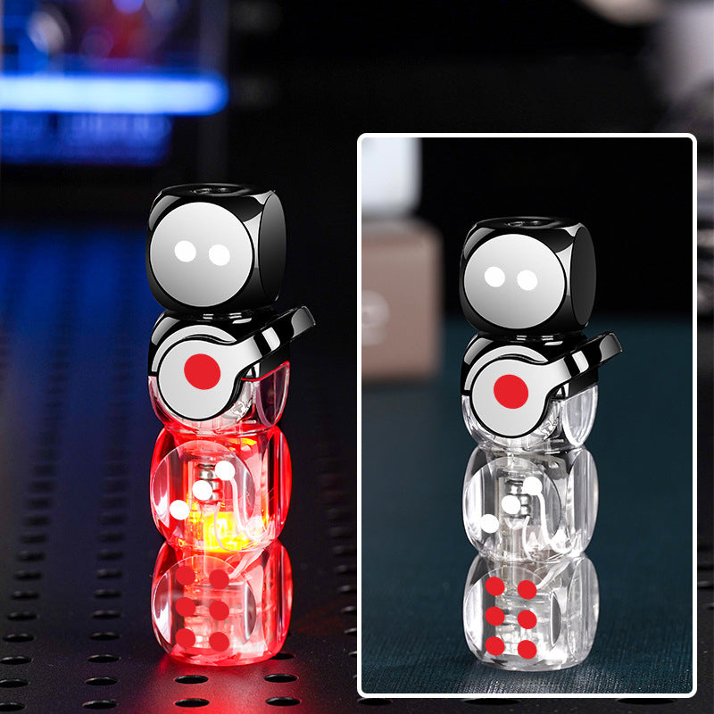 Transparent Dice Windproof Lighter Creative Toy