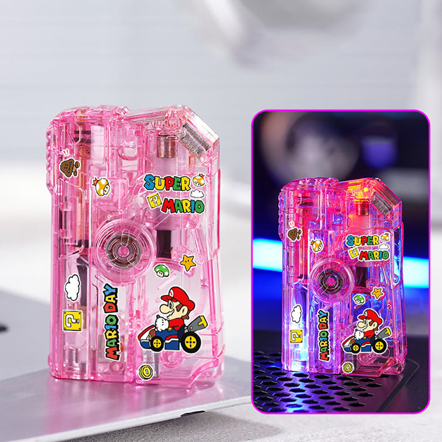 Glowing Transparent Gyro Finger Lighter Folding Spinning Decompression