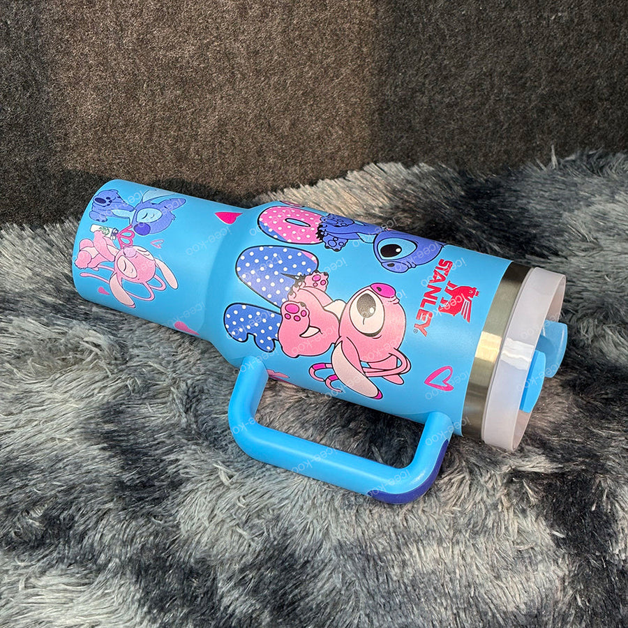 40oz Blue Love Stitch And Angel Tumbler 🚢Free Shipping🚢