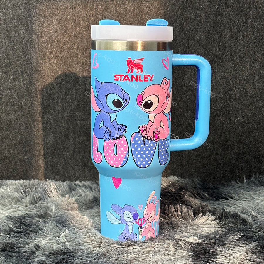40oz Blue Happy Stitch Tumbler 🚢Free Shipping🚢