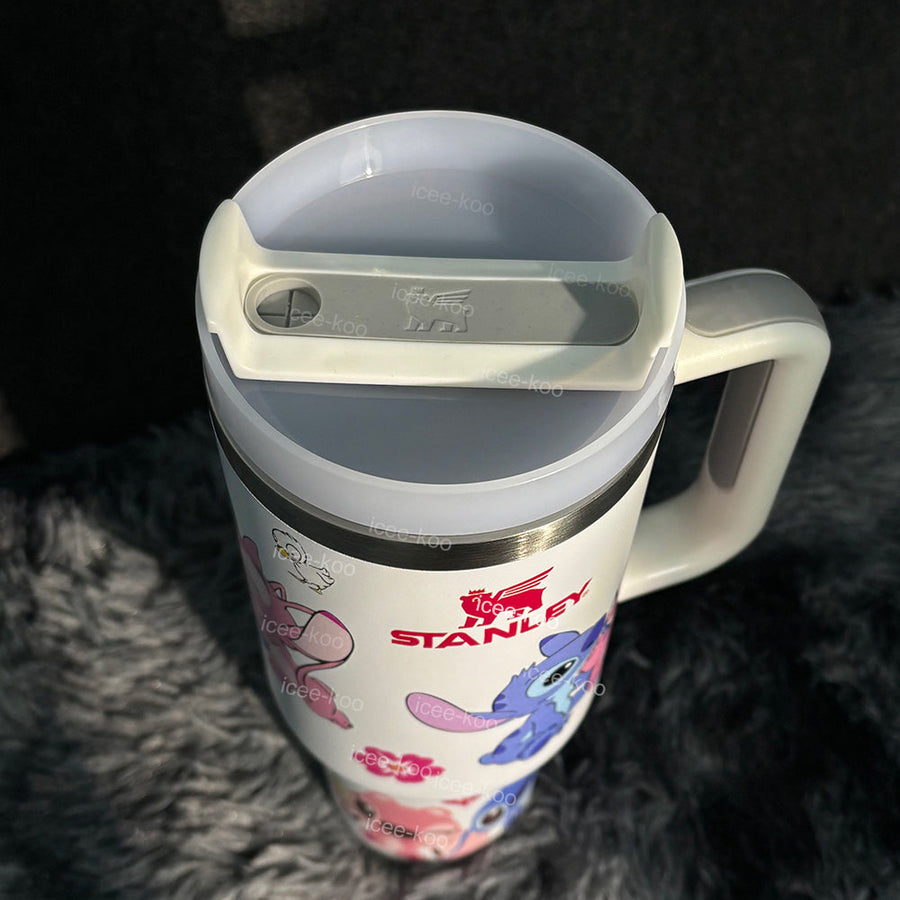 40oz  Stitch & Angel in love Stainless Steel Vacuum Insulated Tumbler 🚢Free Shipping🚢