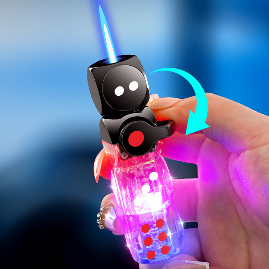 Transparent Dice Windproof Lighter Creative Toy