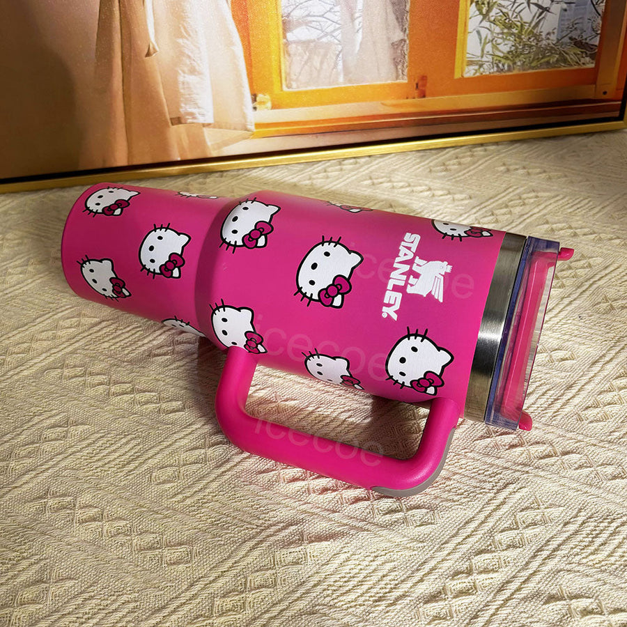 40oz Pink Kitty Stainless Steel Vacuum Insulated Tumbler 🚢Free Shipping🚢