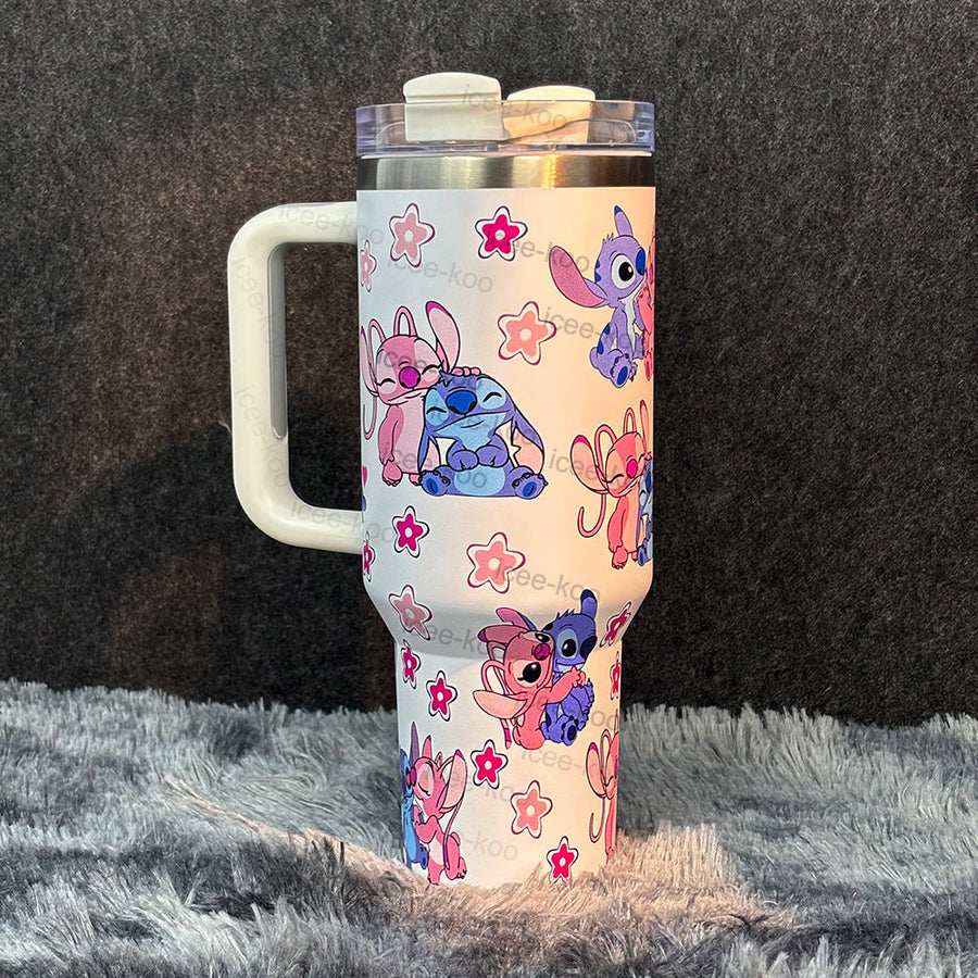 40oz More Love For Stitch And Angel Stainless Steel Vacuum Insulated Tumbler 🚢Free Shipping🚢