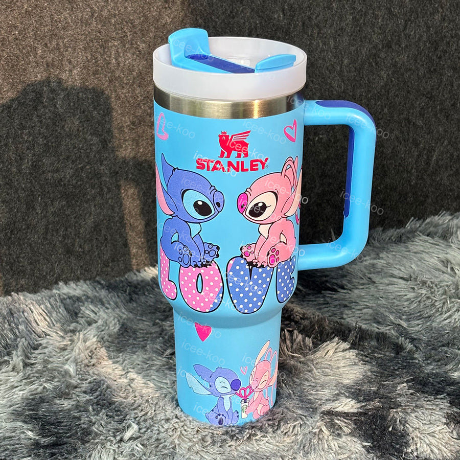40oz Blue Love Stitch And Angel Tumbler 🚢Free Shipping🚢
