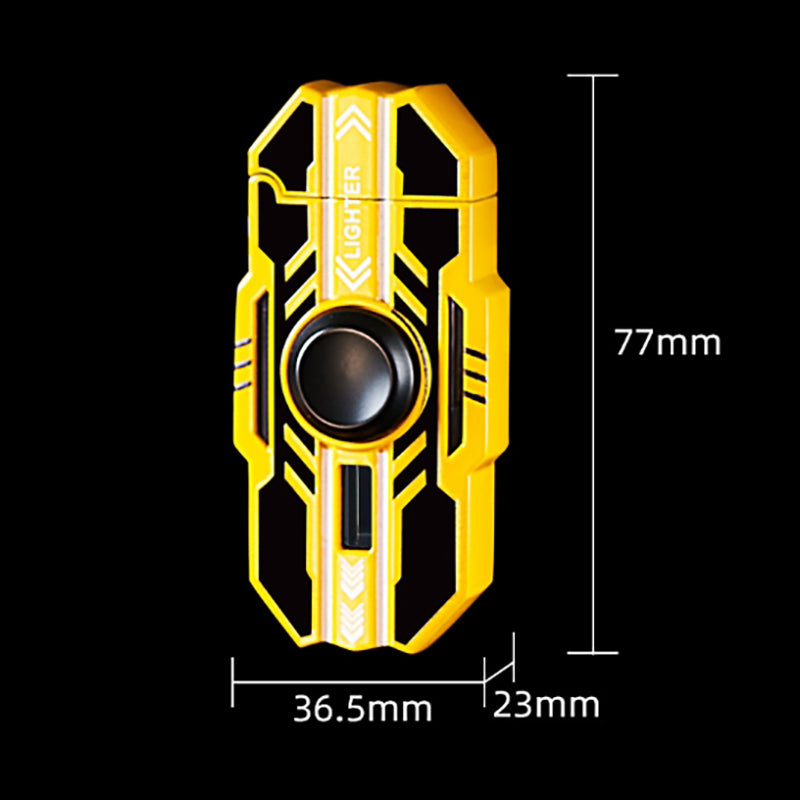Mecha rotatable light-up windproof red flame fingertip decompression gyro lighter