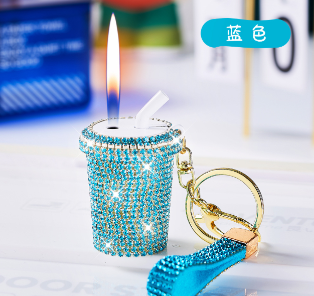 Diamond Milk Tea Cup Inflatable Lighter