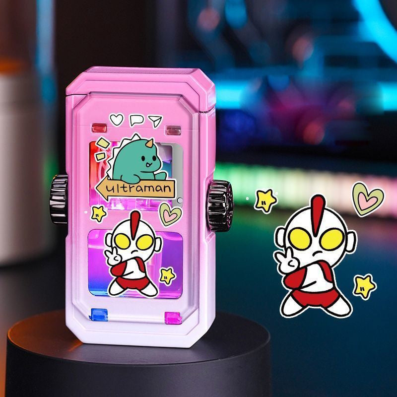 Rotatable decompression high-end windproof lighter marquee cute inflatable lighter