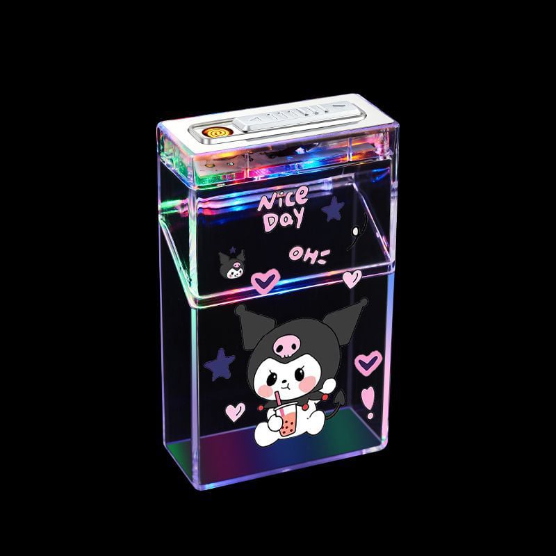Cute cartoon cigare case with igniter device 20Pcs Ordinary Cigare Case with flashing
