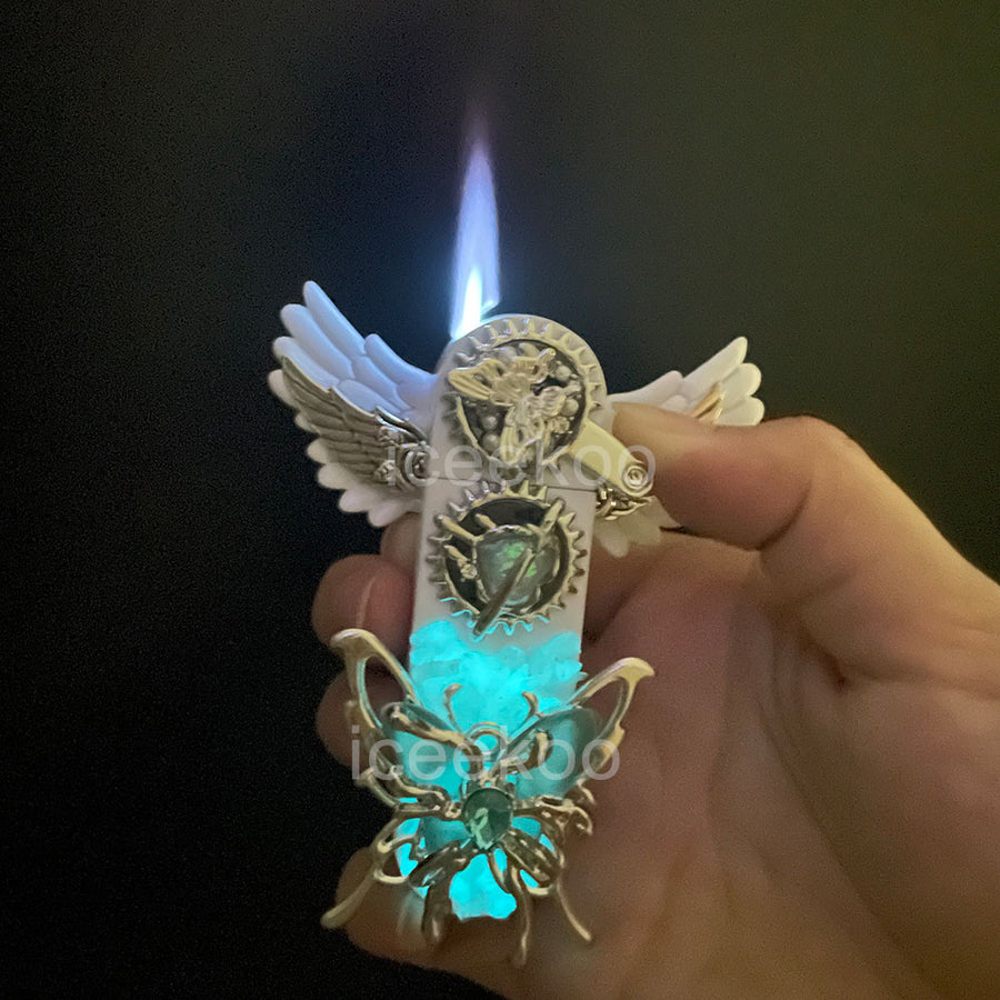 Handmade DIY Inflatable Lighter Luminous Butterfly Angel
