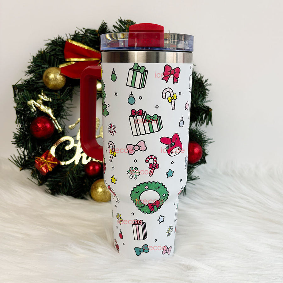 40oz Christmas Kitty Tumbler 🚢Free Shipping🚢