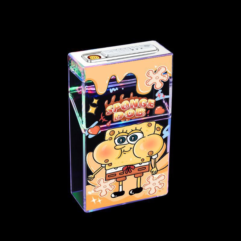 Cute cartoon cigare case with igniter device 20Pcs Ordinary Cigare Case with flashing