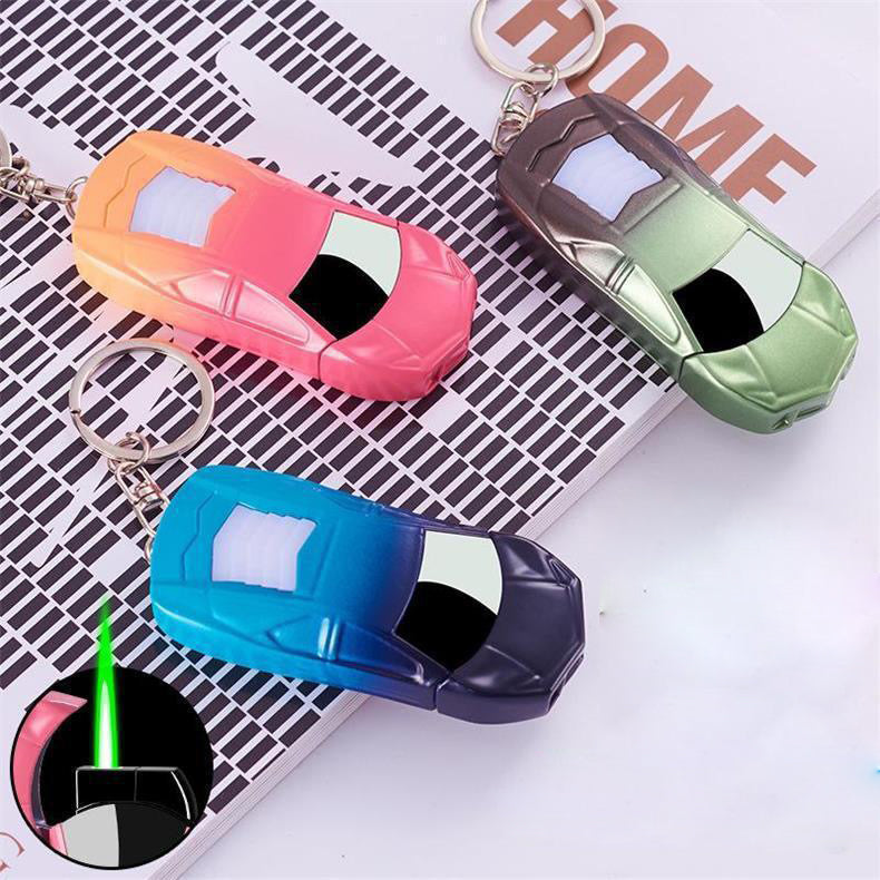 Sports car model lighter inflatable with green flame