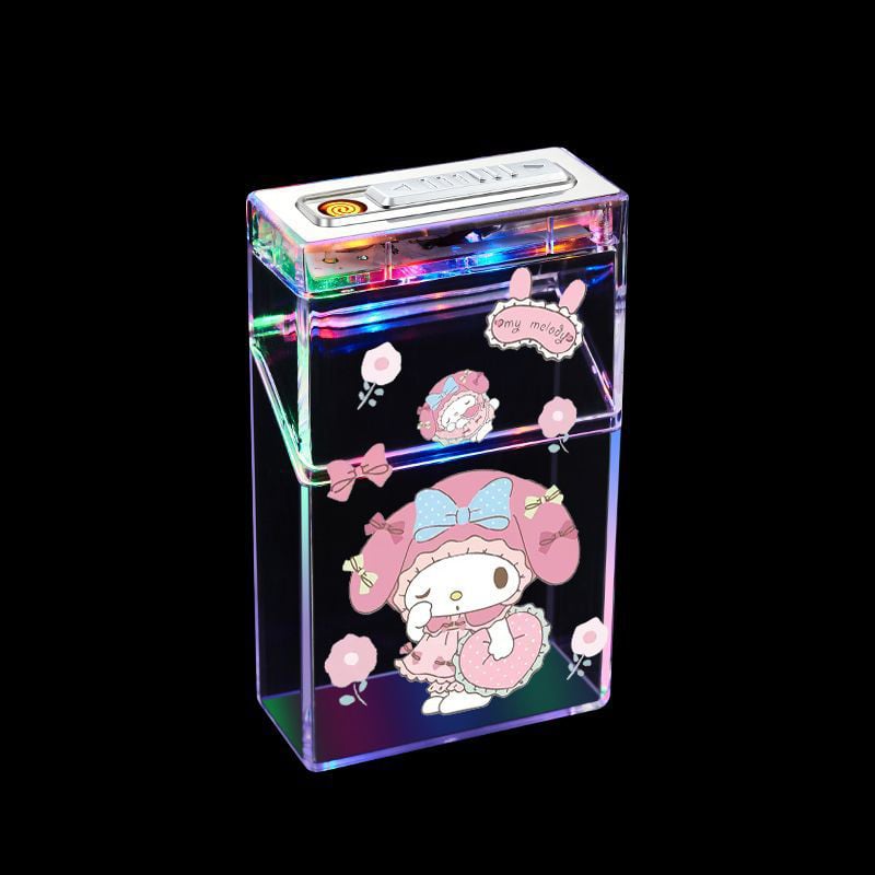 Cute cartoon cigare case with igniter device 20Pcs Ordinary Cigare Case with flashing