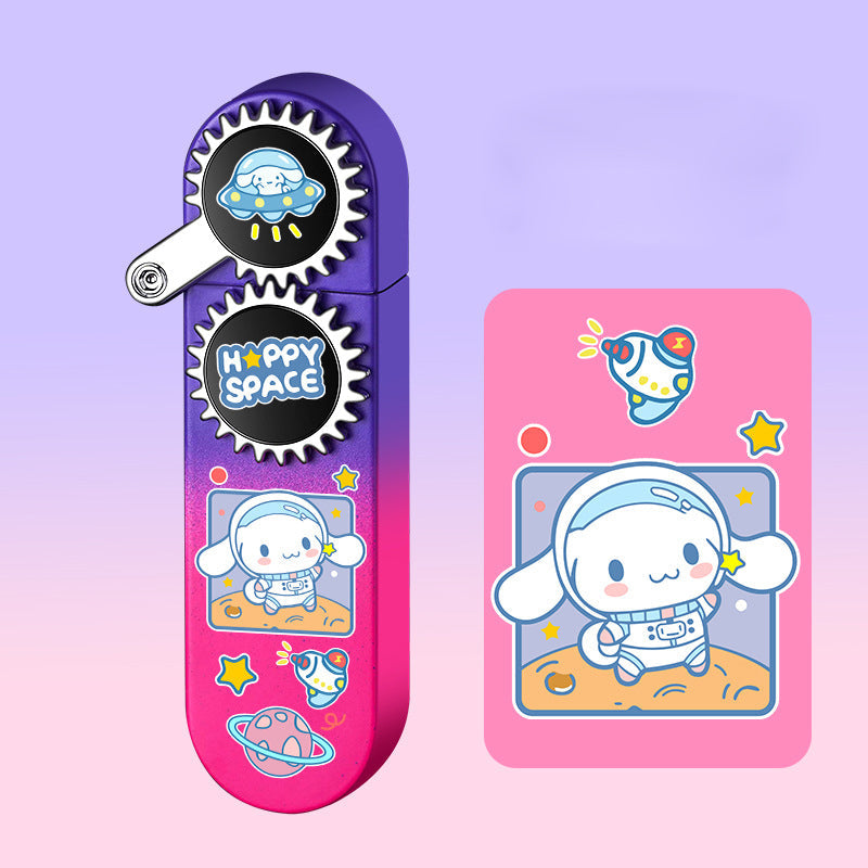 Sanrio cute cartoon lighter, refillable windproof lighter with pink flame