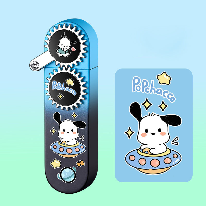 Sanrio cute cartoon lighter, refillable windproof lighter with pink flame